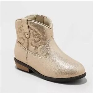 NWOT Cat & Jack Shimmering Gold Kids Boots - Size 8